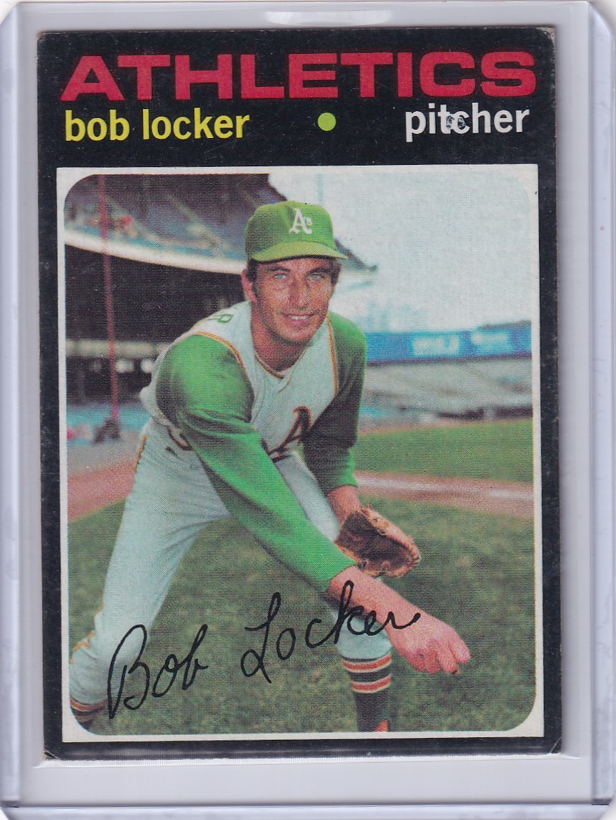 1971 Topps Baseball #356 Bob Locker – Oakland Athletics
