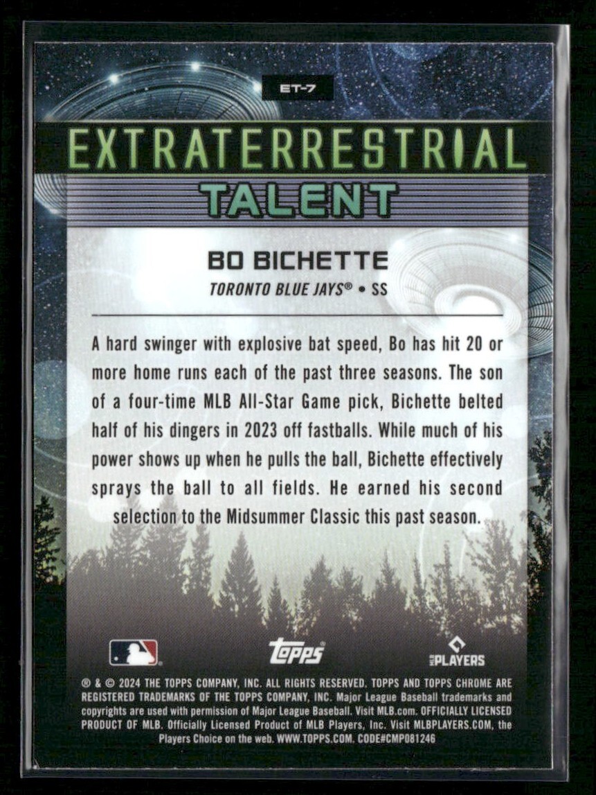 2024 Topps Chrome Cosmic Bo Bichette Extraterrestrial Talent #ET-7 Blue Jays