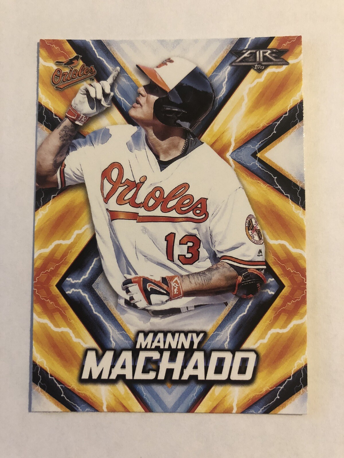 Manny Machado 2017 Topps Fire #134 Baltimore Orioles
