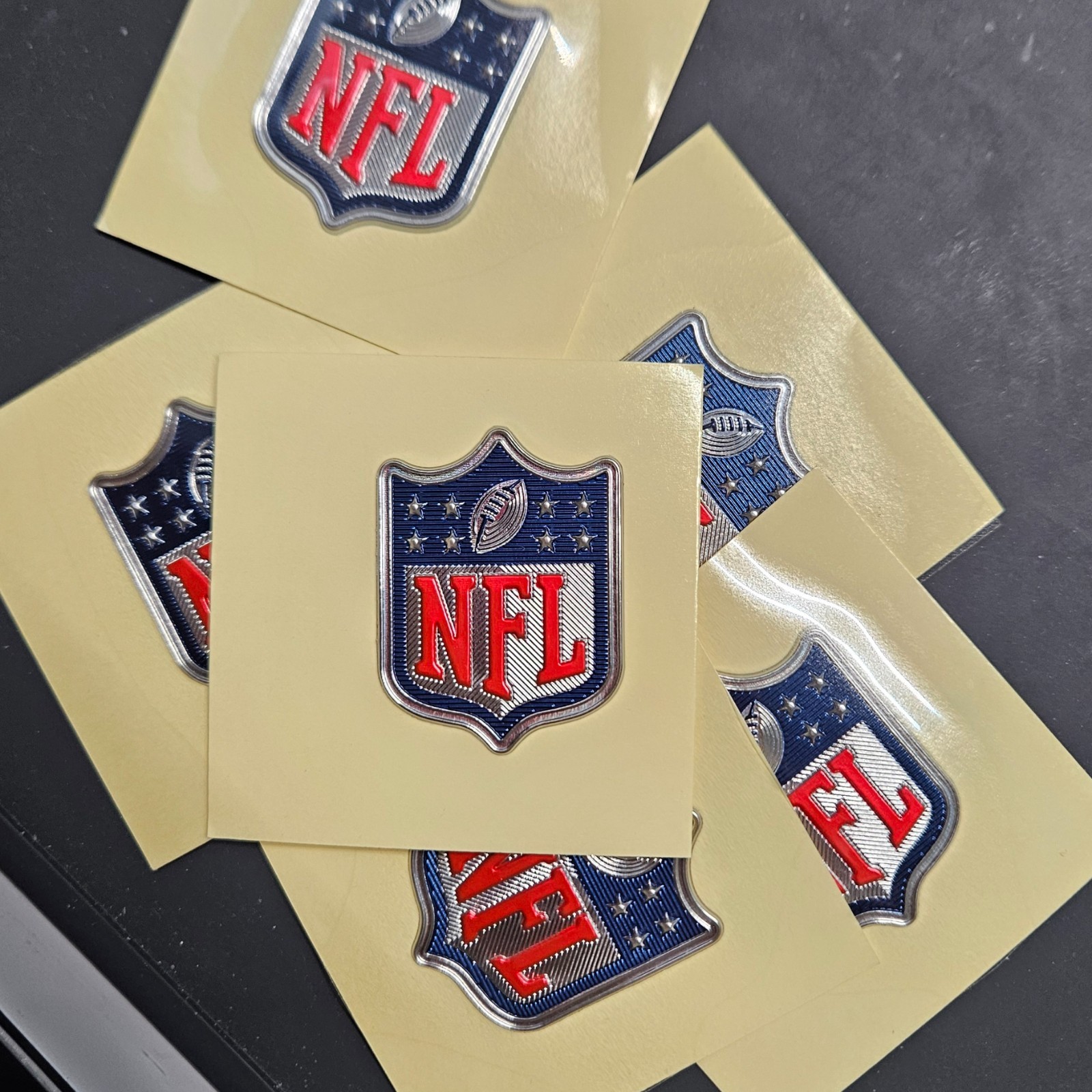 1 Silver NFL Shield MVP Iron On Plastic Jersey Patch, limited time, New