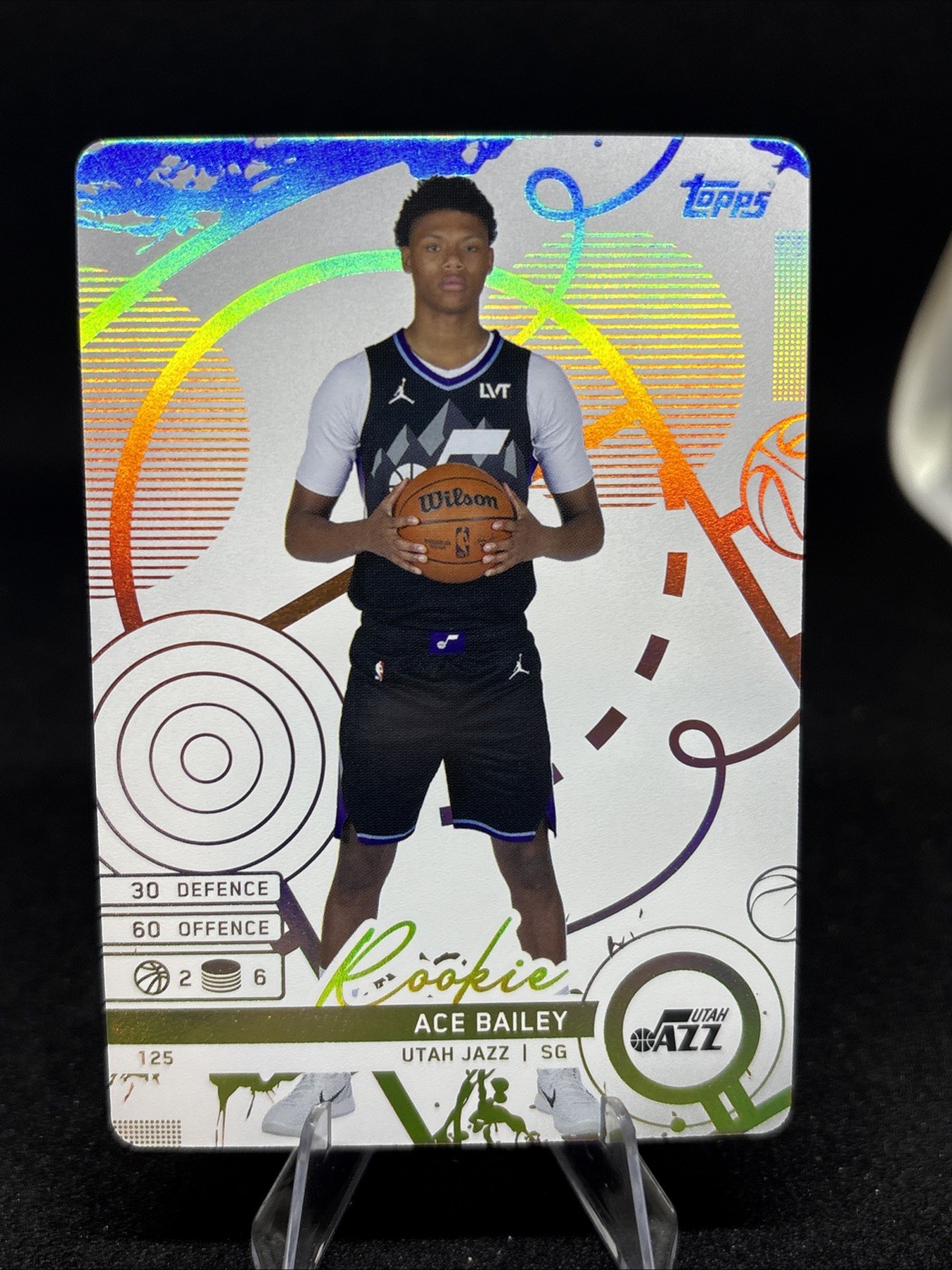2025-26 Topps Match Attax – Ace Bailey – White Foil – Rookie Card RC #125 Jazz