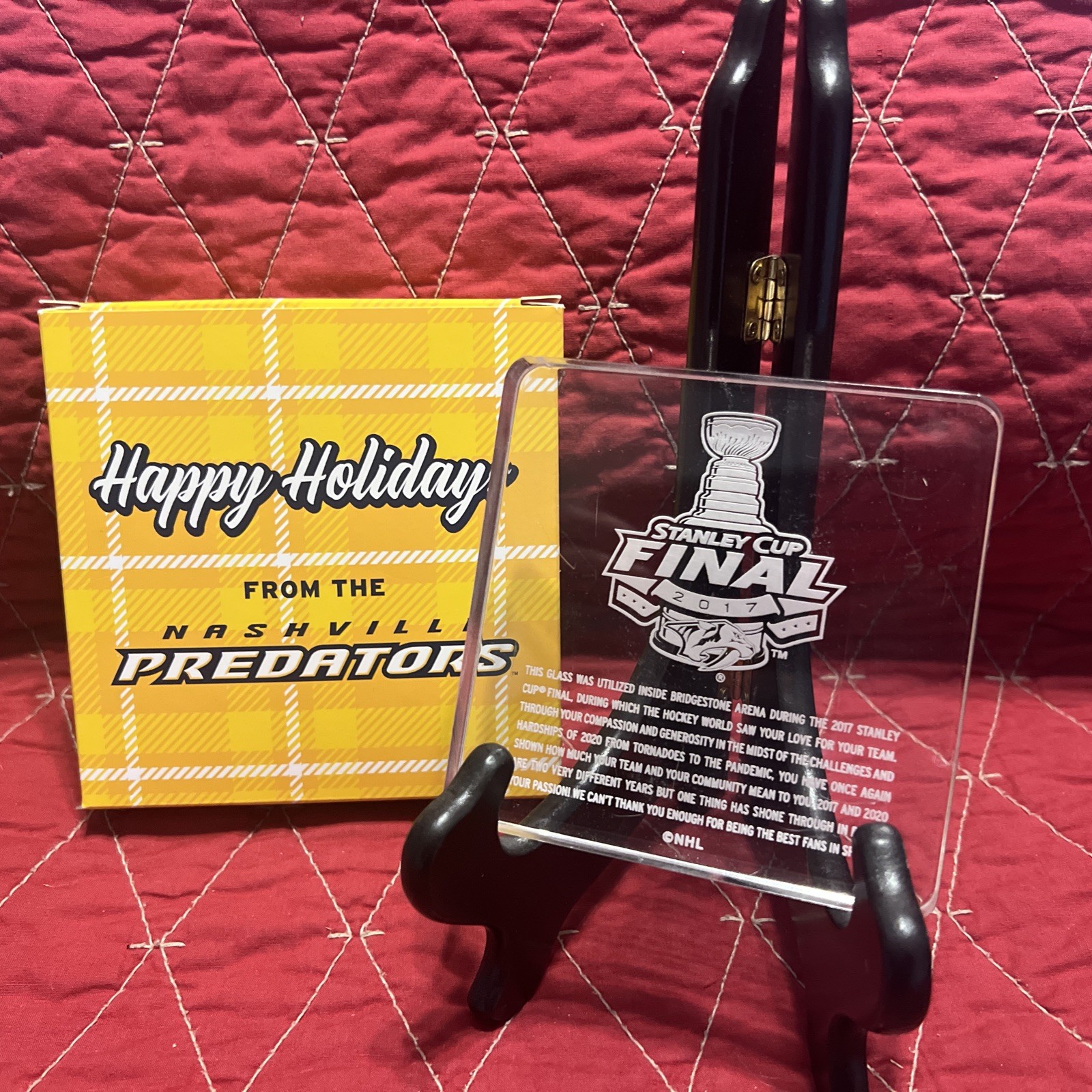 *Authentic Game Used Glass Penguins/Predators 2017 Stanley Cup Finals *No Stand