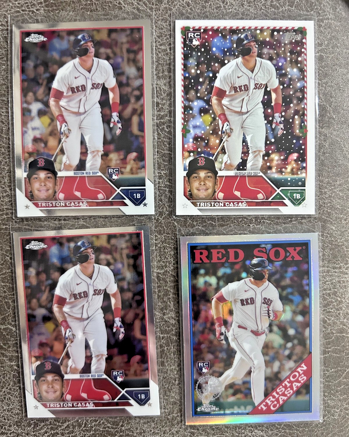2023 Topps Chrome + Triston Casas RC 4 card lot Anniversary, Holiday