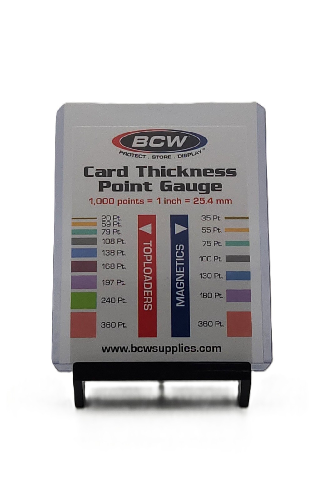 BCW – Card Thickness Point Gauge Tool + Toploader Sleeved + Sealed In Team Bag