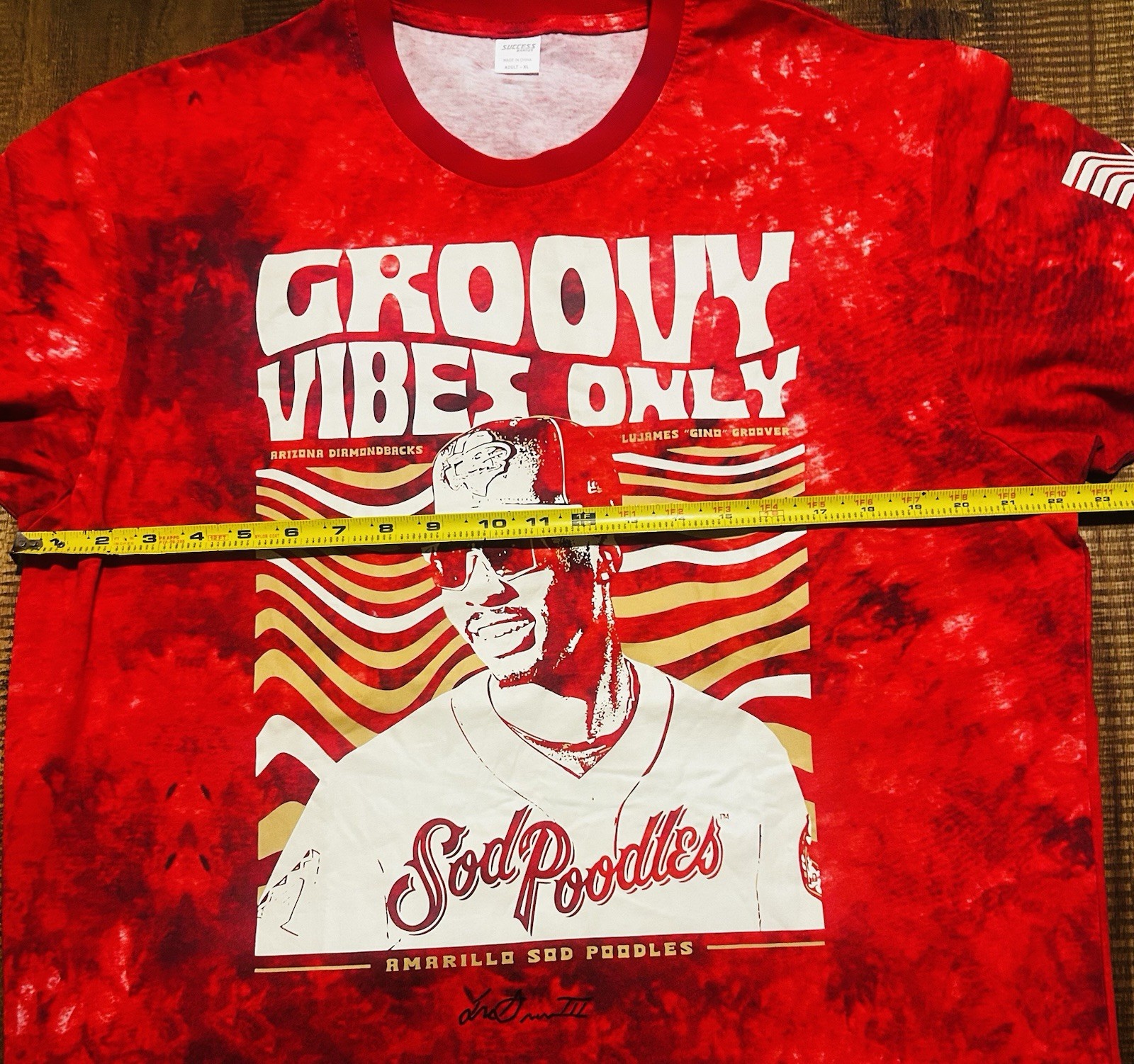 Arizona Diamondbacks Top Prospect LuJames Groover MiLB Sod Poodles Signed Tshirt