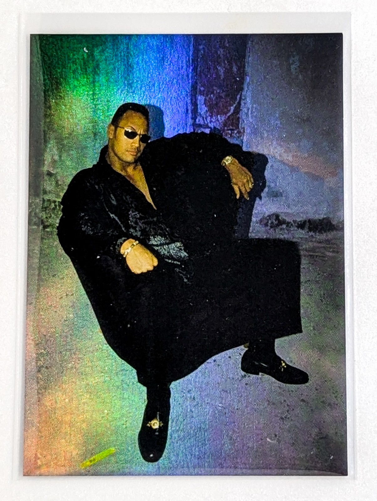2000 Comic Images WWF Rock Solid Holofoil #C5 Kickin’ Back The Rock