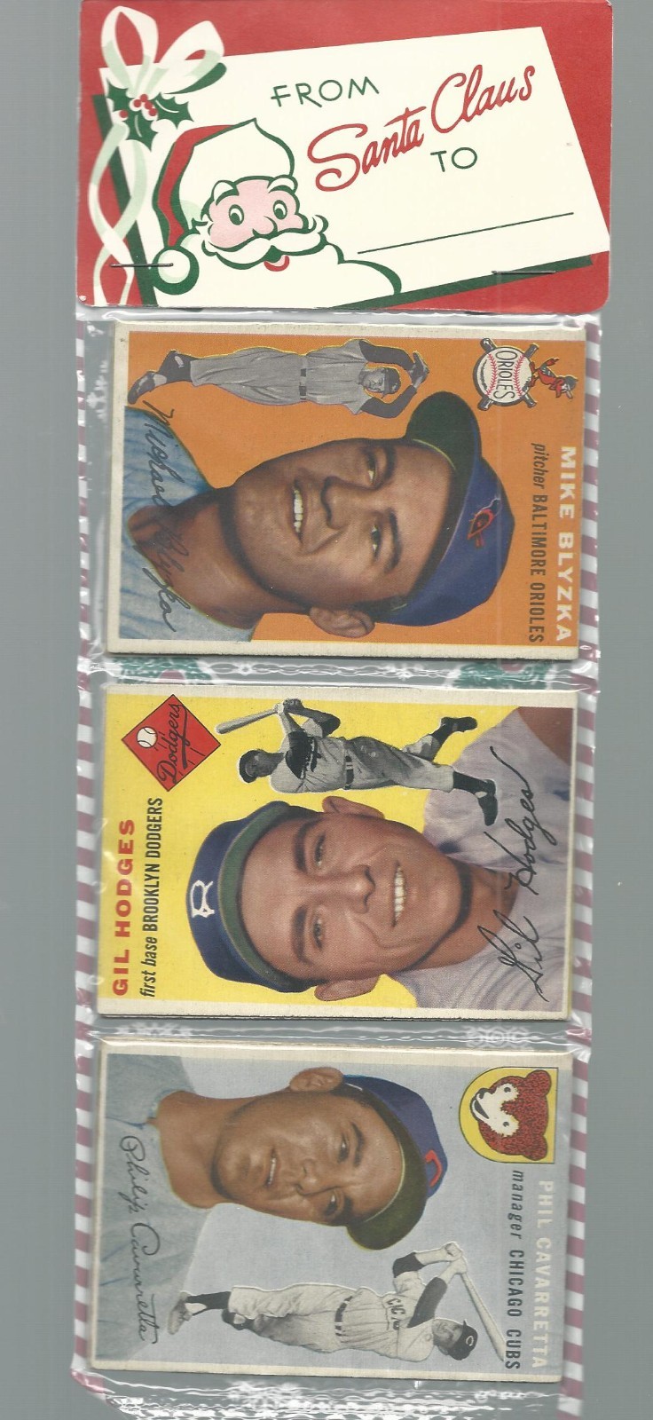 1954 TOPPS Christmas RACK PACK W HOFER GIL HODGES/ POS: HANK AARON ROOKIE