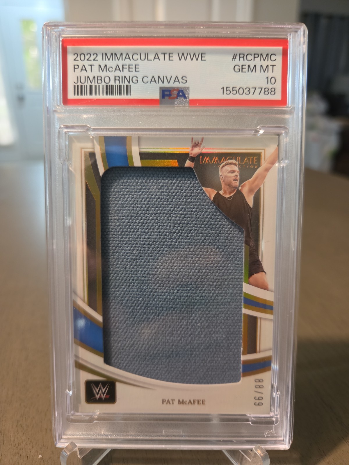 2022 Panini Immaculate WWE Jumbo Ring Canvas Pat McAfee Summerslam PSA 10 /99