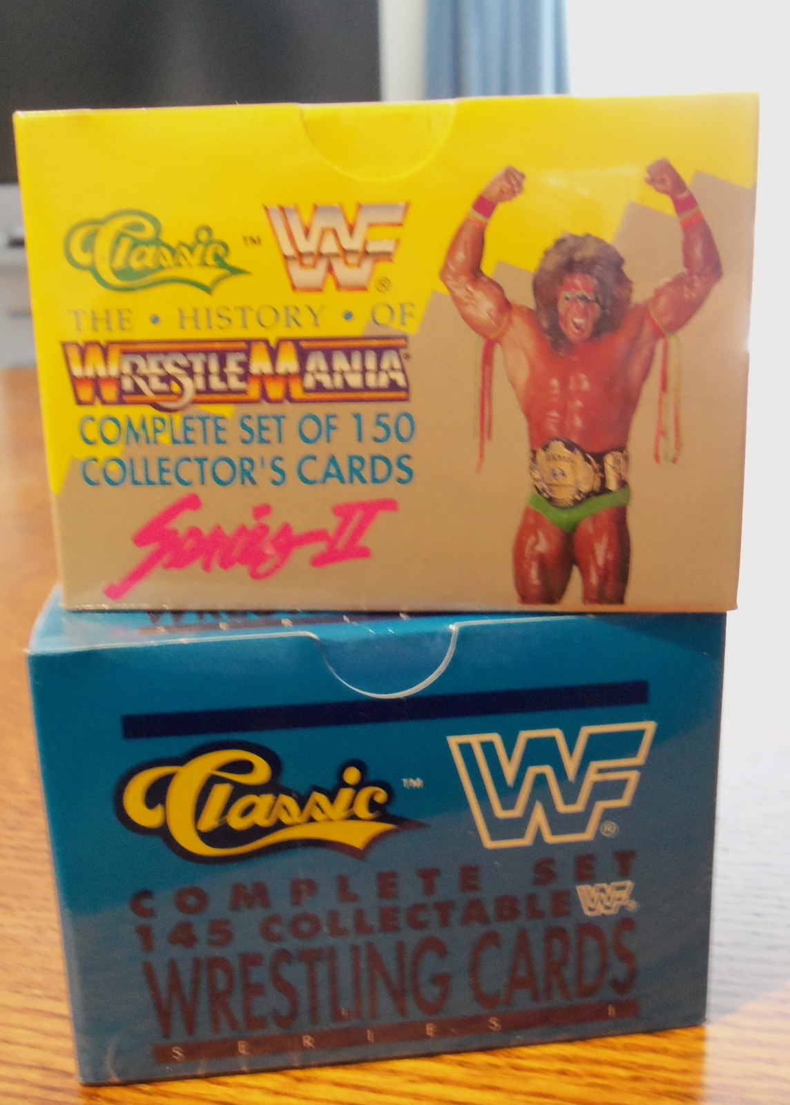 (2) CLASSIC WRESTLING SETS – 1990 SERIES 1&2 WWE WWF SEALED HOGAN MACHO TRUMP