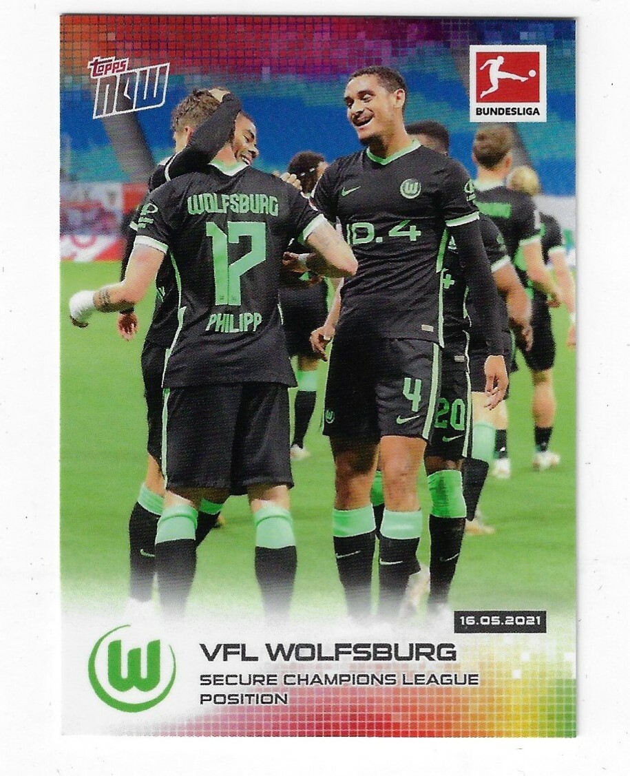 VFL WOLFSBURG 2021 TOPPS NOW SOCCER 194 BUNDESLIGA VERY LOW PRINT RUN = 101