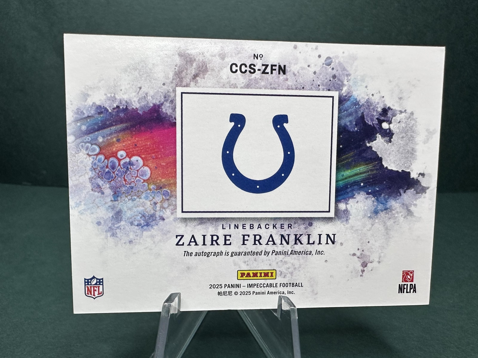 2025 Panini Impeccable Zaire Franklin Canvas Creations Signatures Gold #/10
