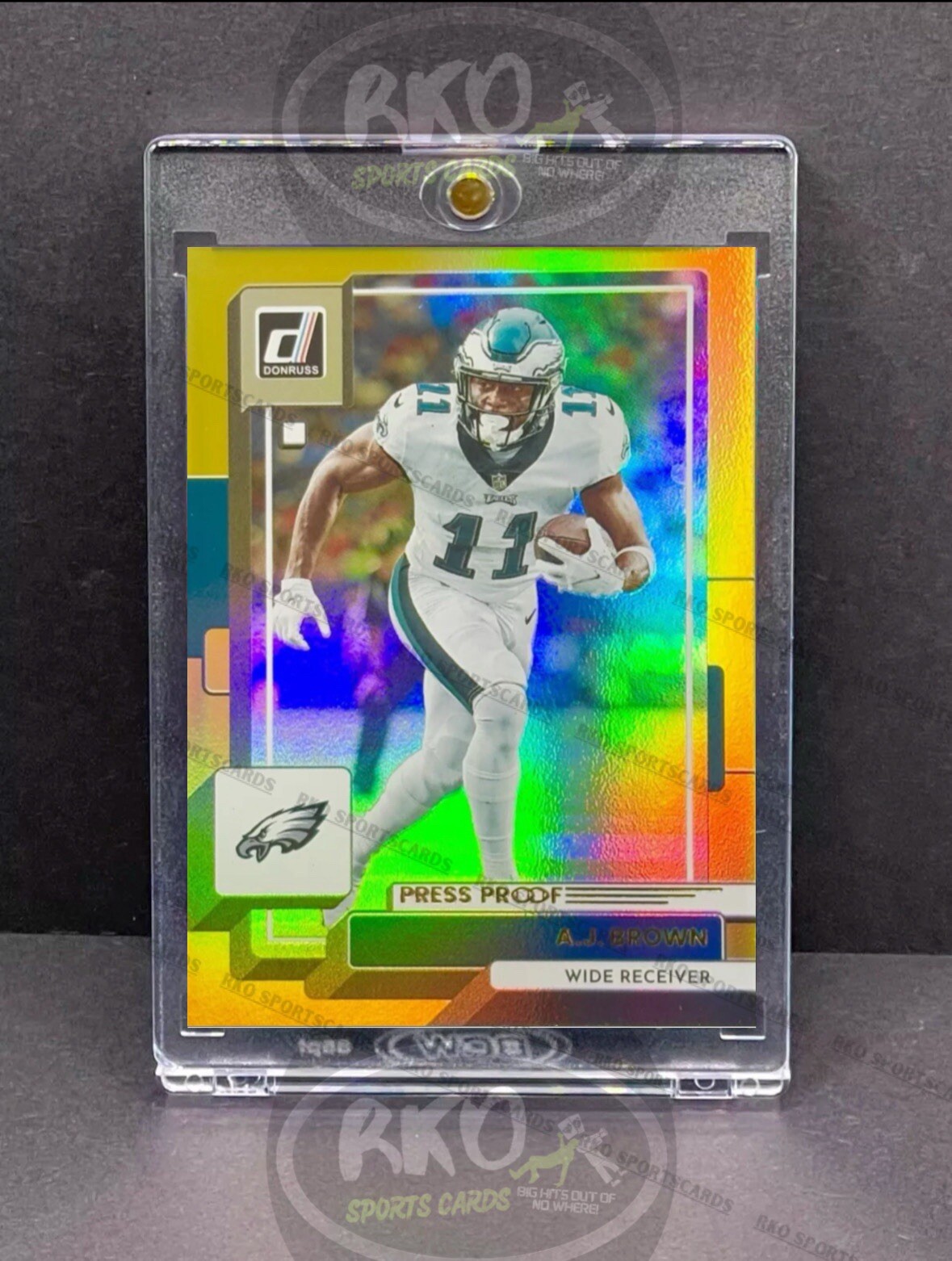 AJ Brown RARE GOLD REFRACTOR INVESTMENT CARD SSP PANINI EAGLES MVP MINT