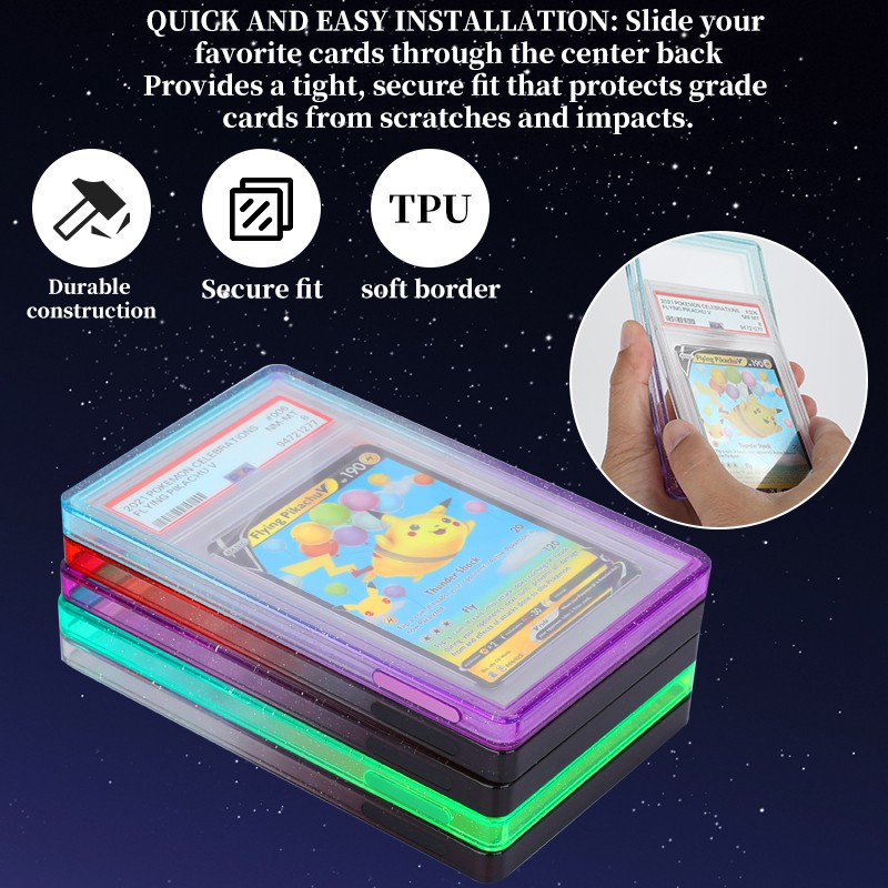 For 35PT PSA/CGC Graded Card Slab Bumper Guard Protector Gradient Acrylic Case
