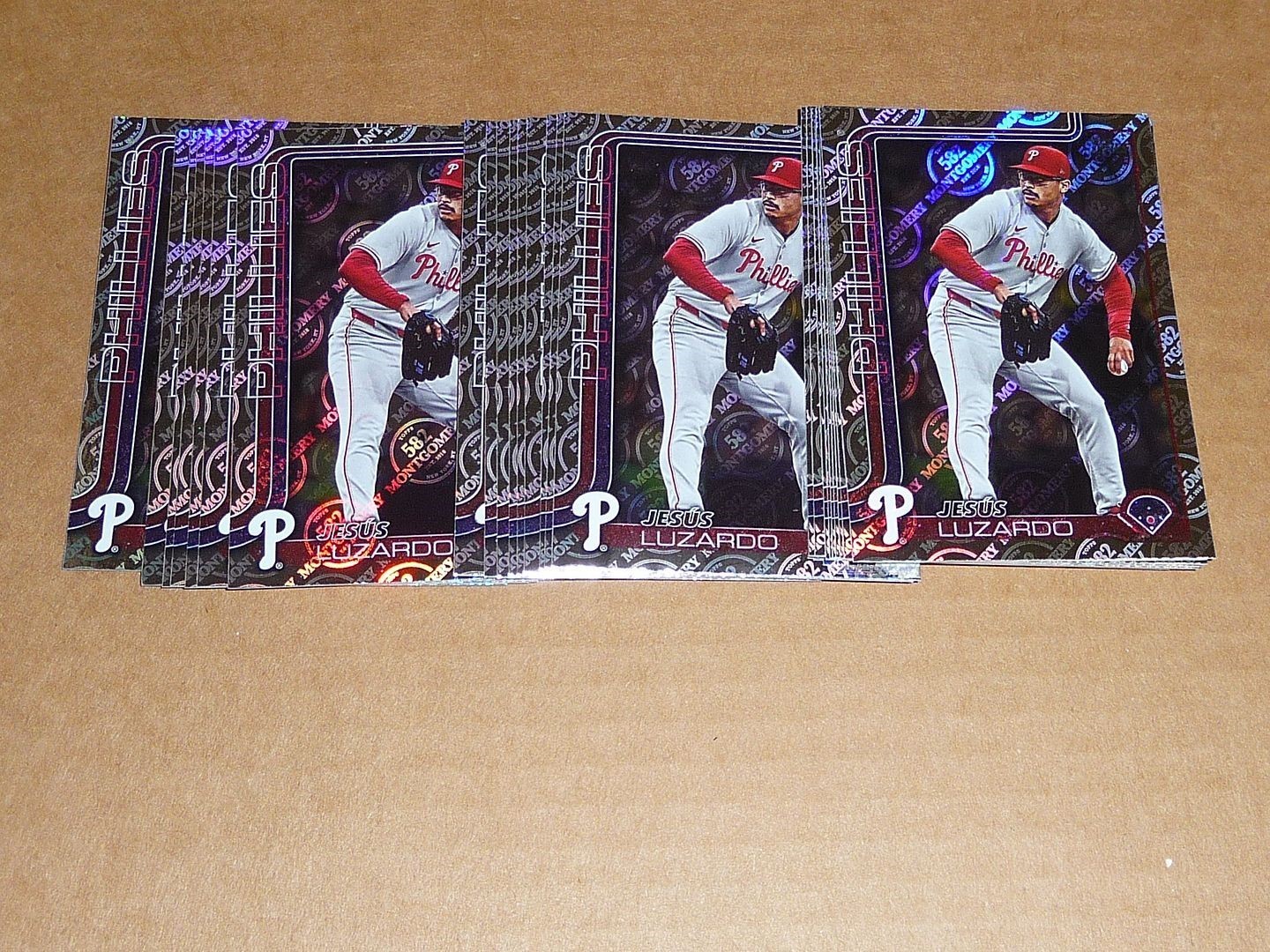 2025 Topps 582 MONTGOMERY CLUB FOIL LOT OF 33 CARDS JESUS LUZARDO PHILLIES #664