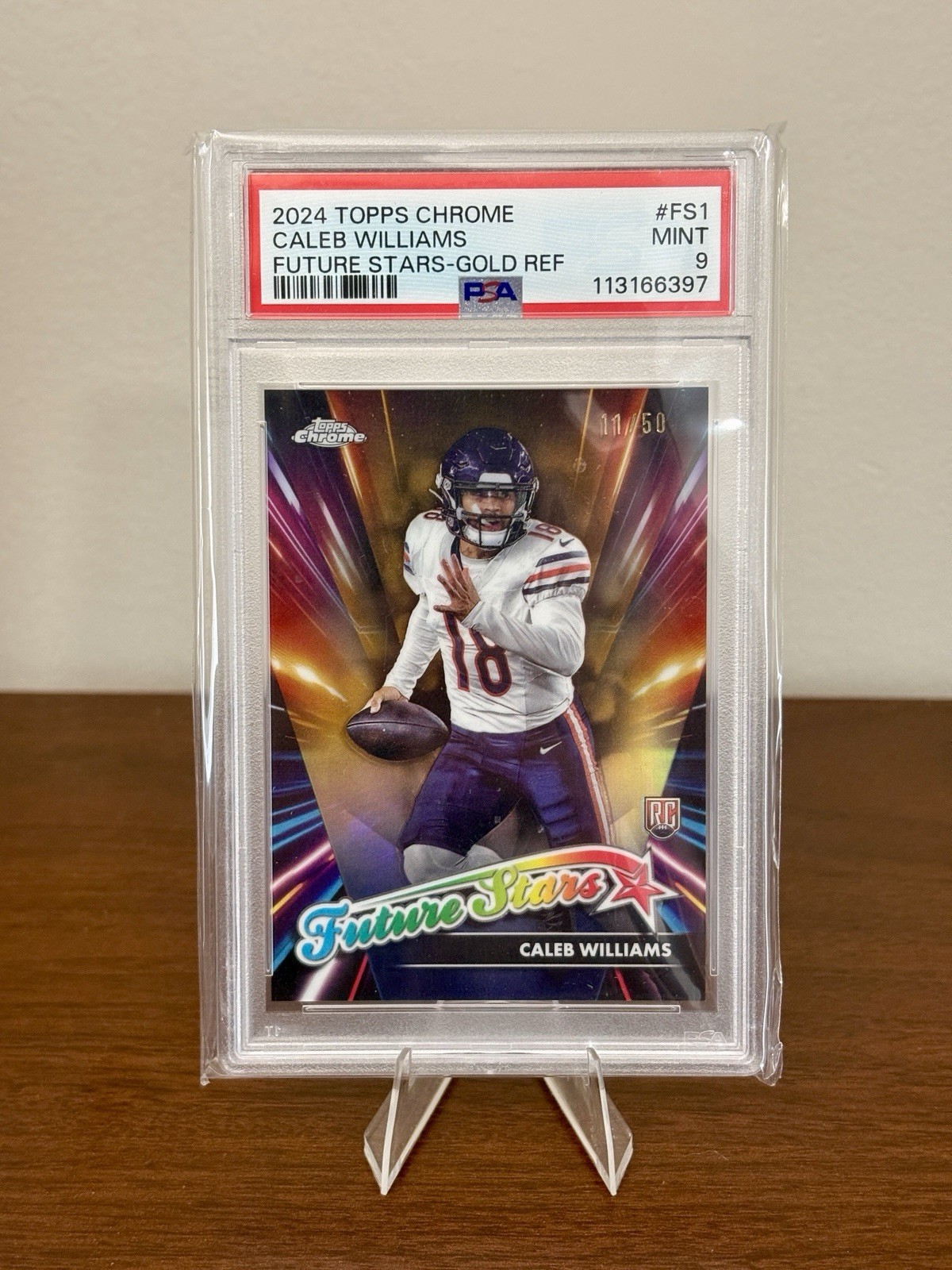2024 Topps Chrome Future Stars Caleb Williams #FS-1 Gold Refractor /50 RC PSA 9