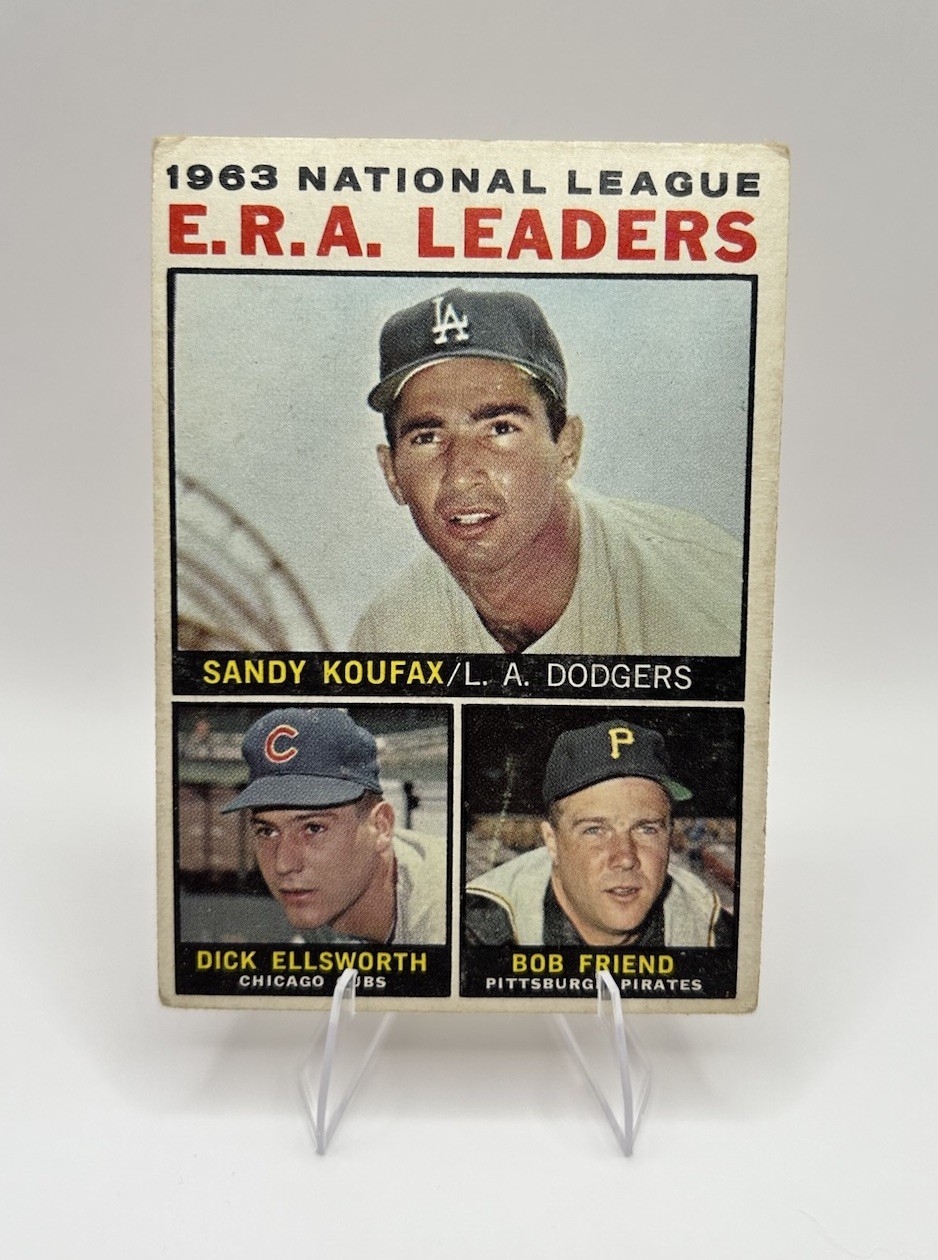 1964 Topps #1 1963 National League ERA Leaders Sandy Koufax / Ellsworth / Friend