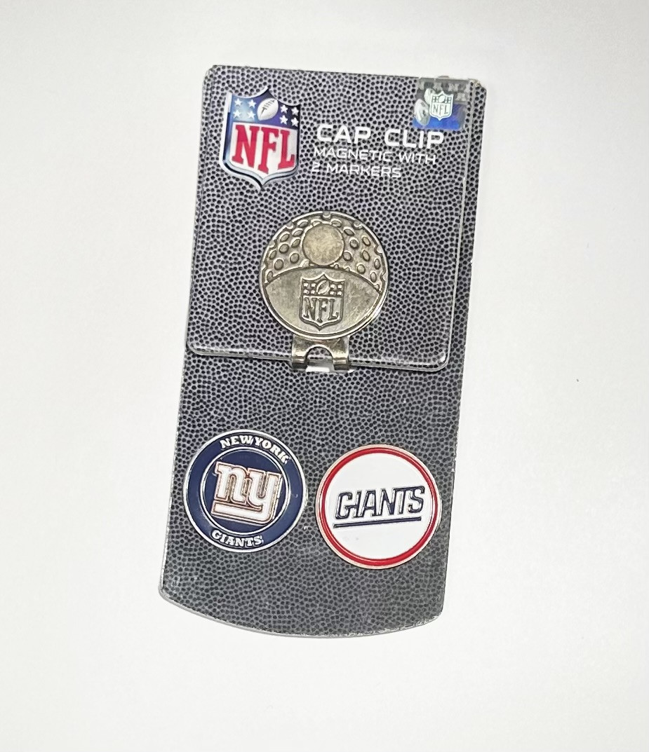 TG NFL New York Giants Golf Cap Clip 2 Magnetic Ball Markers