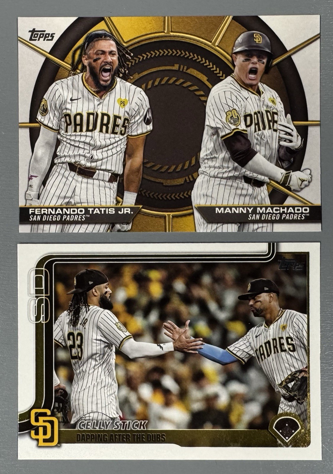 2- 2025 Topps Series Tatis/Machado Dynamic Duo, Tatis/Xander Celly Stick In-Hand