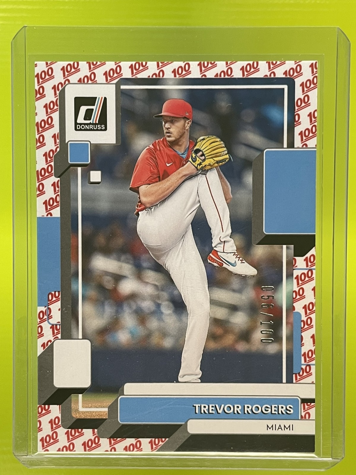 2022 Panini Donruss Trevor Rogers #228 One Hundred Emoji /100 Marlins