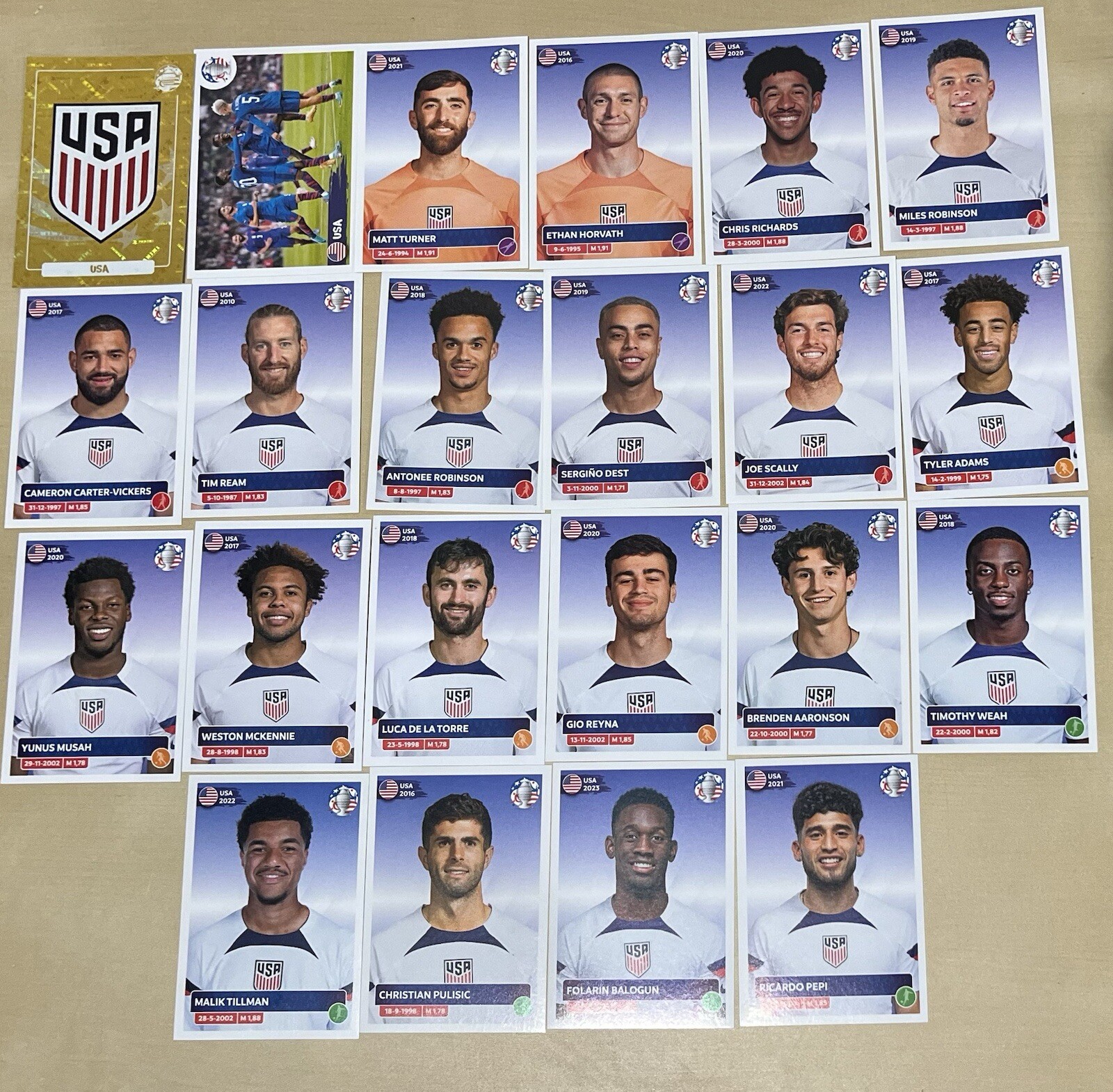 USA National Team – Panini Copa America 2024 full set all stickers