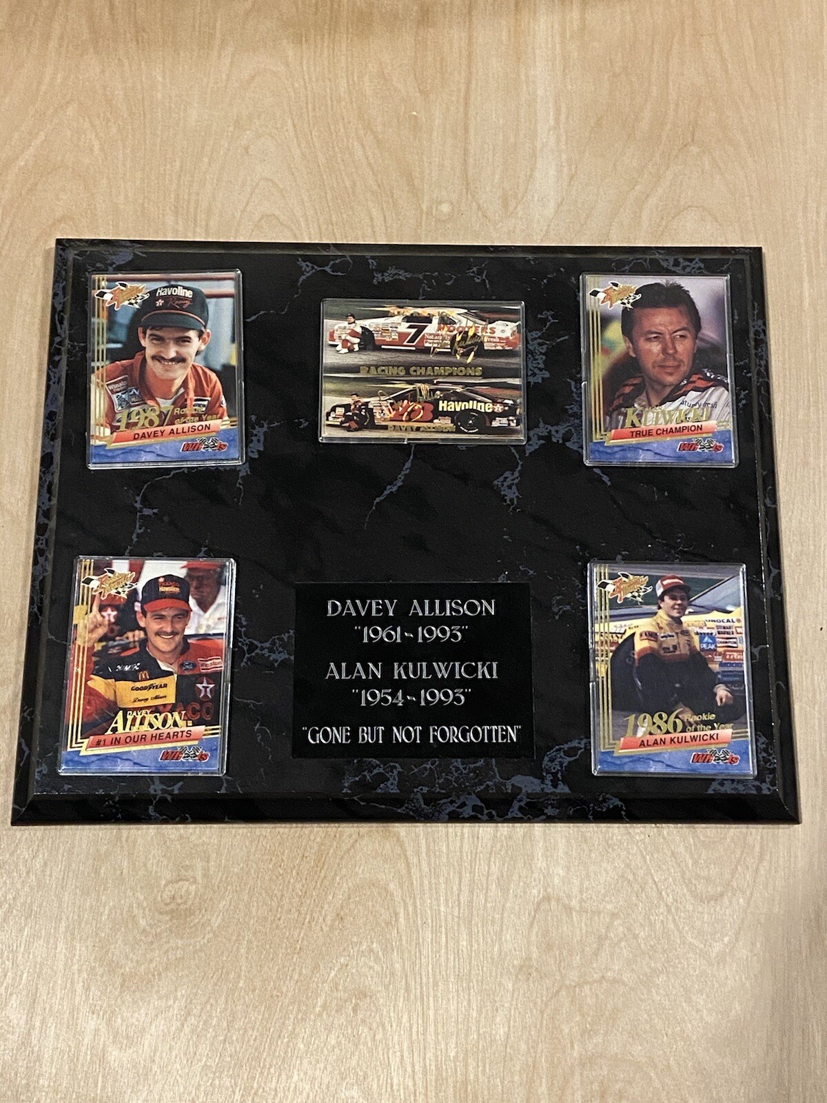 In Memory Davey Allison & Alan Kulwicki Memorial Wall Plaque 10.5″ x 13″ NASCAR