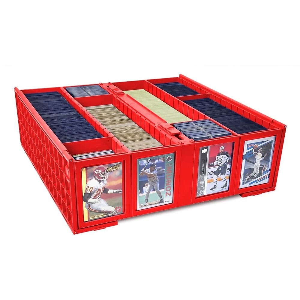 BCW Red Plastic 3200 Count Collectible Baseball Trading Card Storage Bin