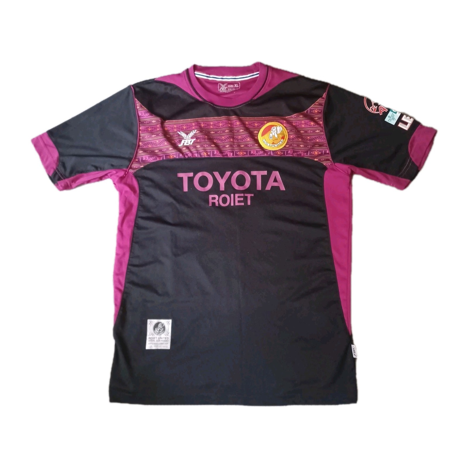 Fbt Roi Et PB United Agent Wilson #12 Soccer Jersey Mens XL Black Pink Thailand
