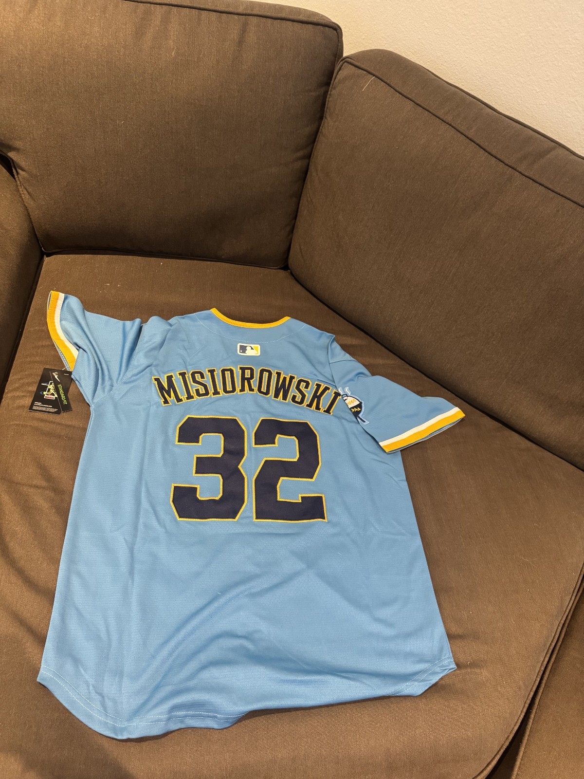 Jacob Misiorowski Milwaukee Brewers Brew Crew Jersey Mens Size Large