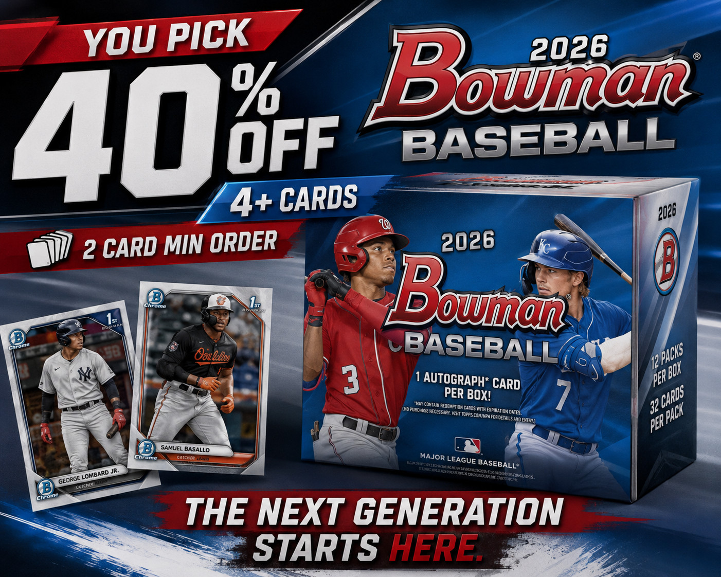 2026 Bowman Baseball Paper – Complete Your Set – #1-100 & BP1-BP 150