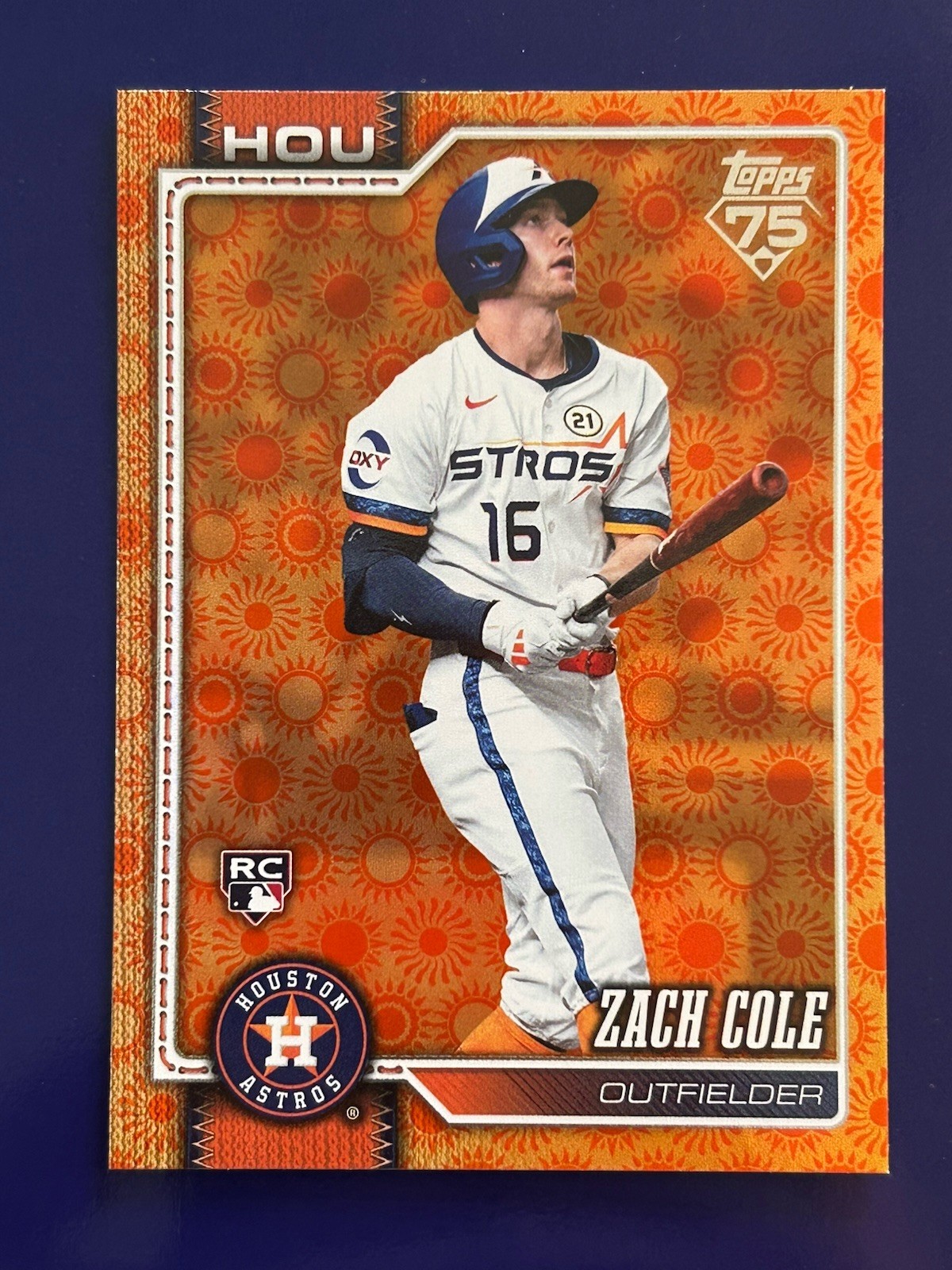 Zach Cole 2026 Topps Series 2 (RC,SP) Holiday Sun Foil #601 Houston Astros