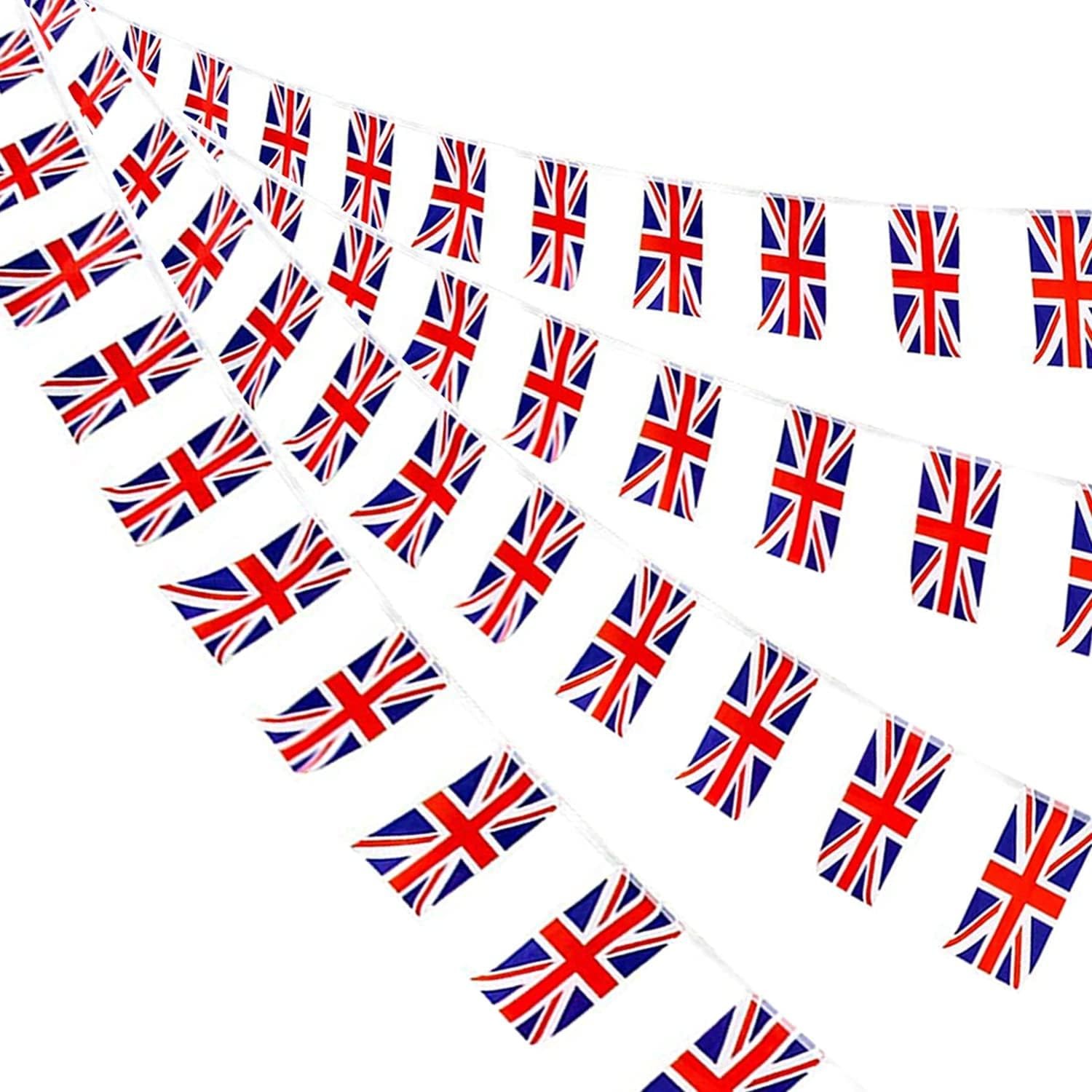 AhfuLife 30 Pcs Union Jack String Flags for VJ-Day 5.51×8.26 in-30 Pcs, UK