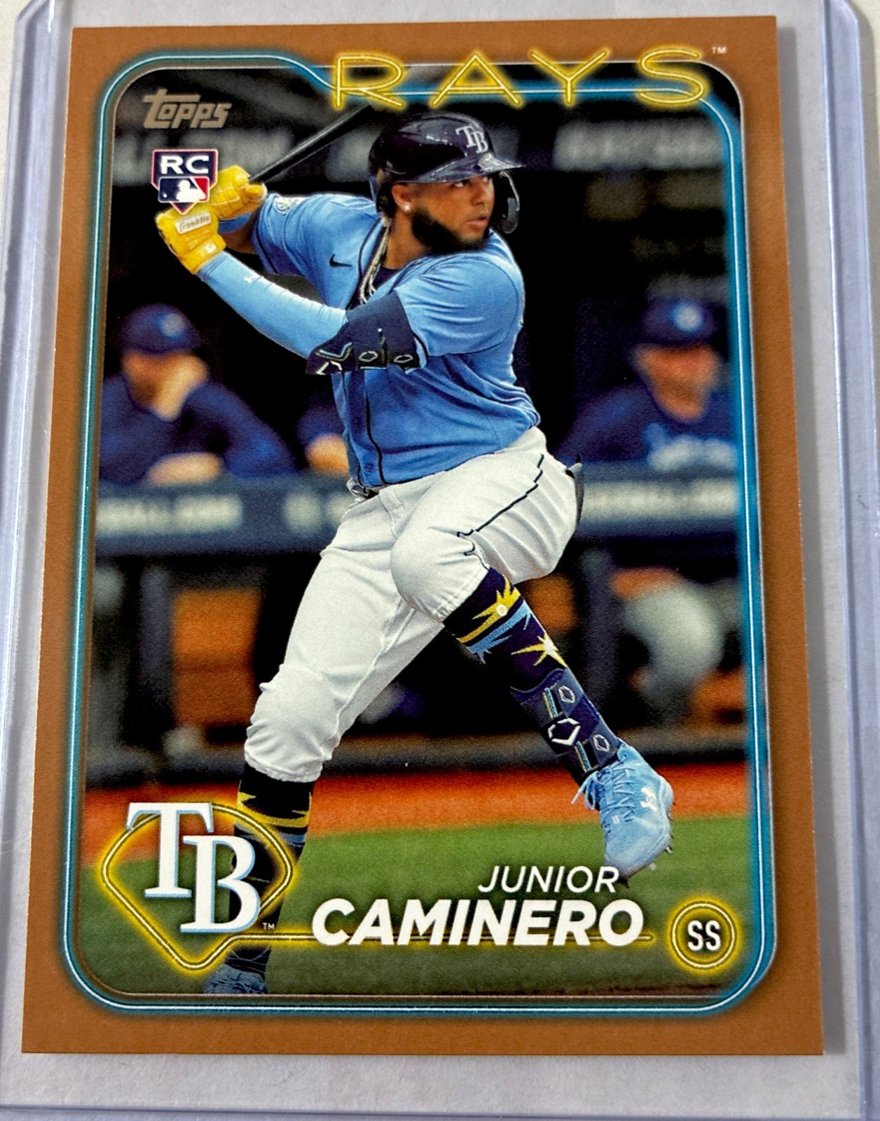 2024 Topps Series 2 – Junior Caminero #628 Gold /2024 Rookie RC Rays 🔥🔥