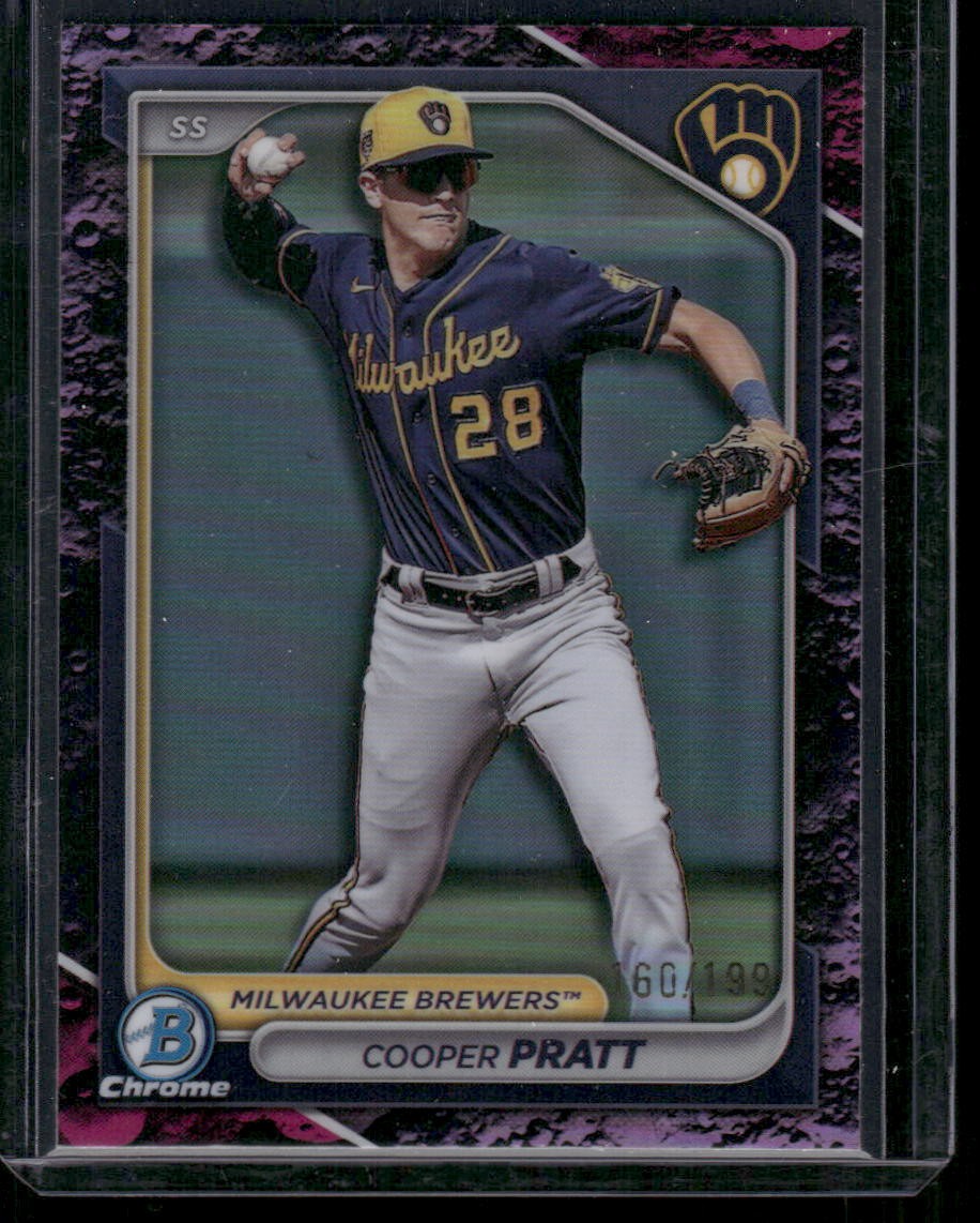 2024 Bowman Draft #BDC-84 Cooper Pratt Chrome Fuchsia Lunar Refractor #/199