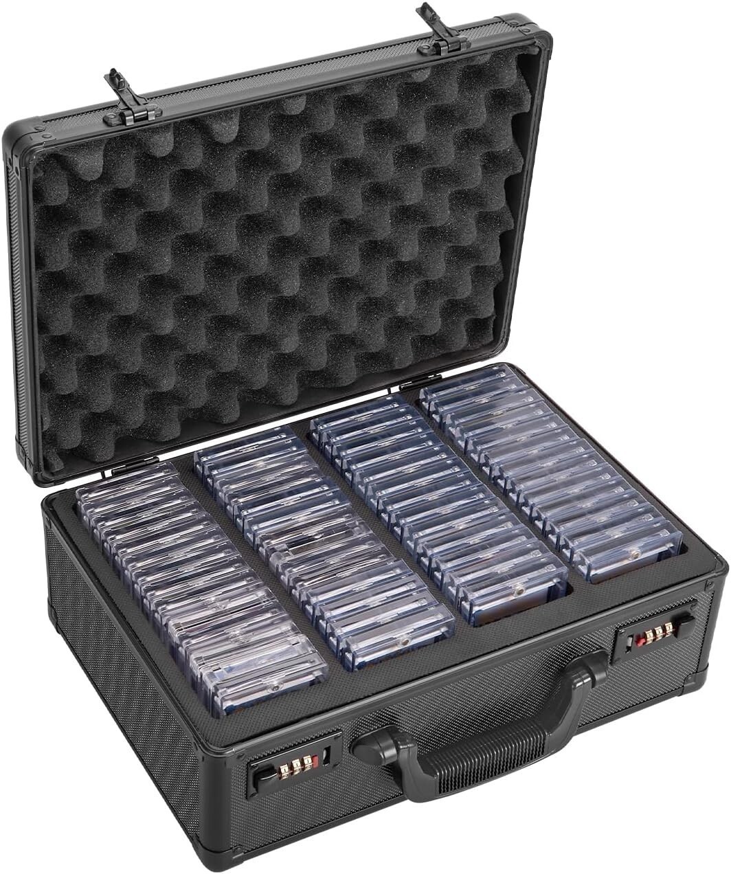 164 PSA Graded Card Storage Box 4 Slots Sports Card Holder Case Coded Lock