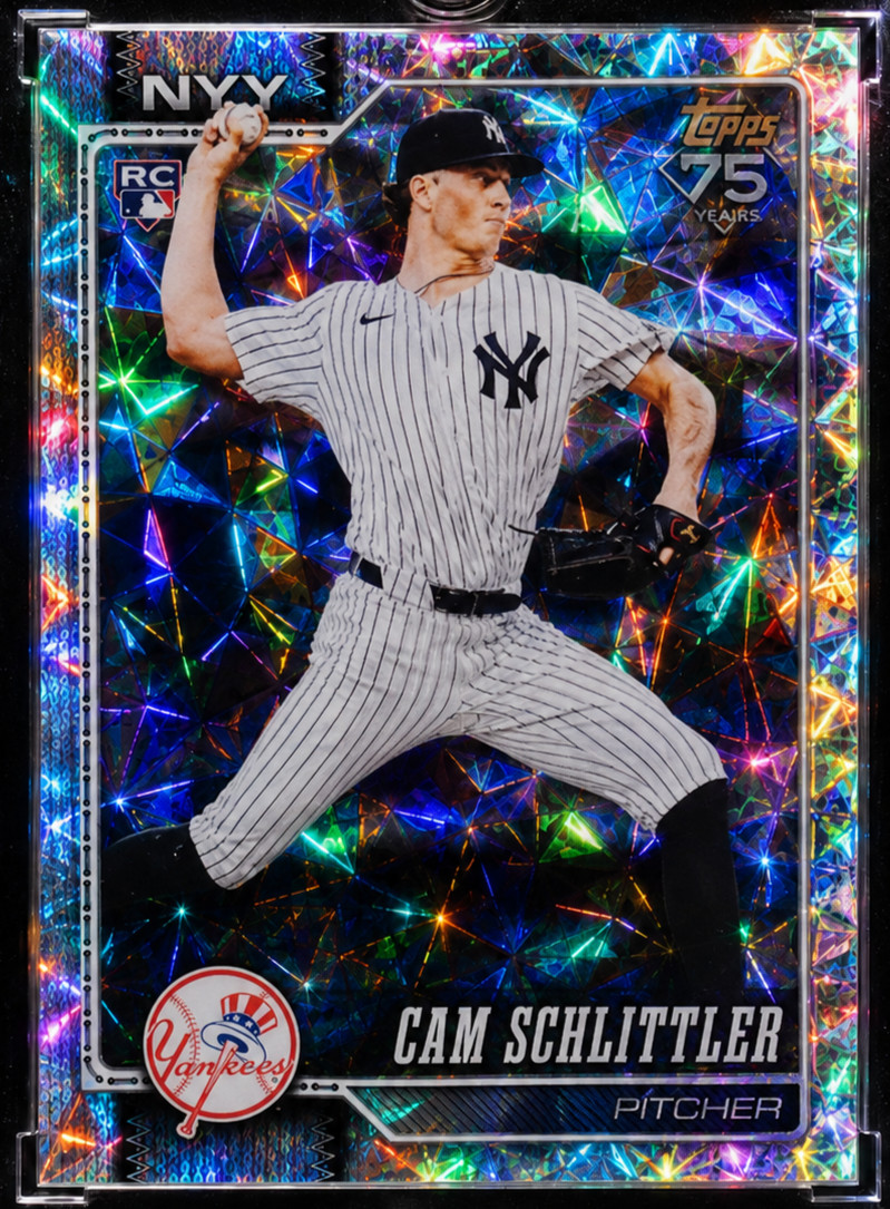 CAM SCHLITTLER ROOKIE DIAMANT REFRACTOR Silver Holo Diamond Topps Foil YANKEES