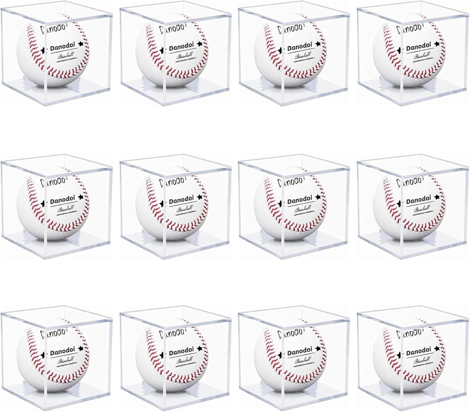 Baseball Display Case Uv Protected Acrylic Clear Baseball Holder Square Cube