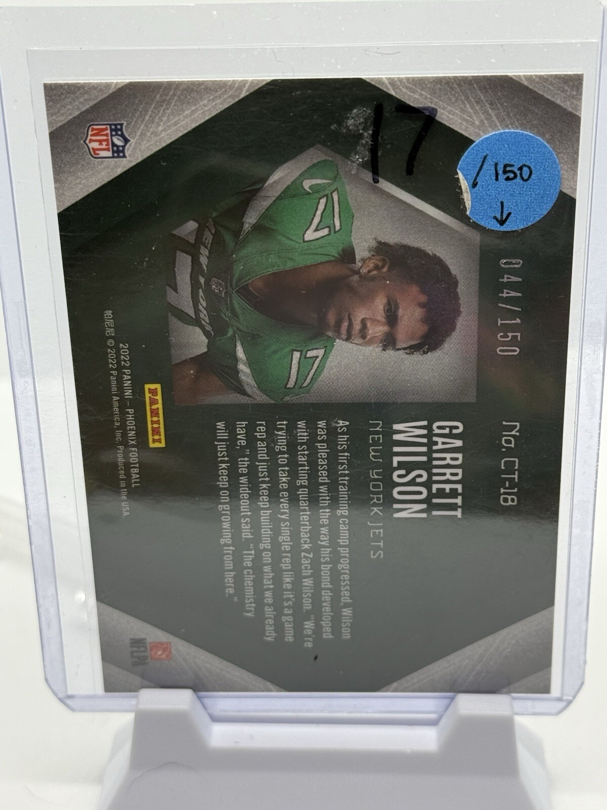 2022 Panini Phoenix – Contours Green #CT-18 Garrett Wilson /150 (RC) SSP