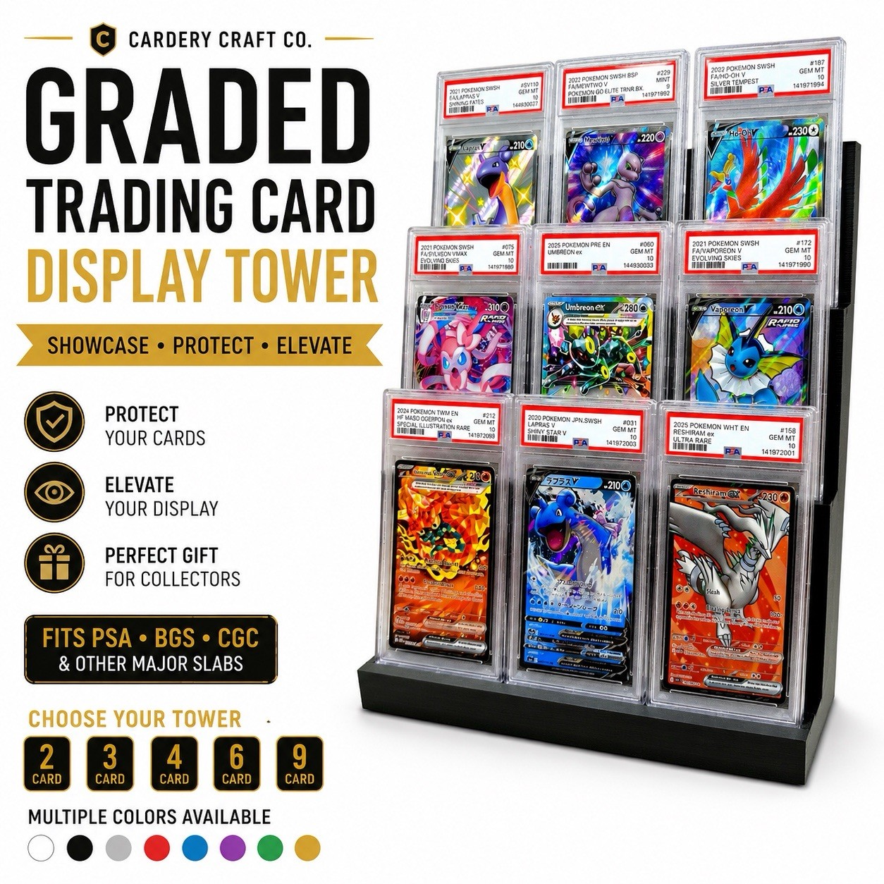 Trading Card Display Tower – Choose Color & Variant