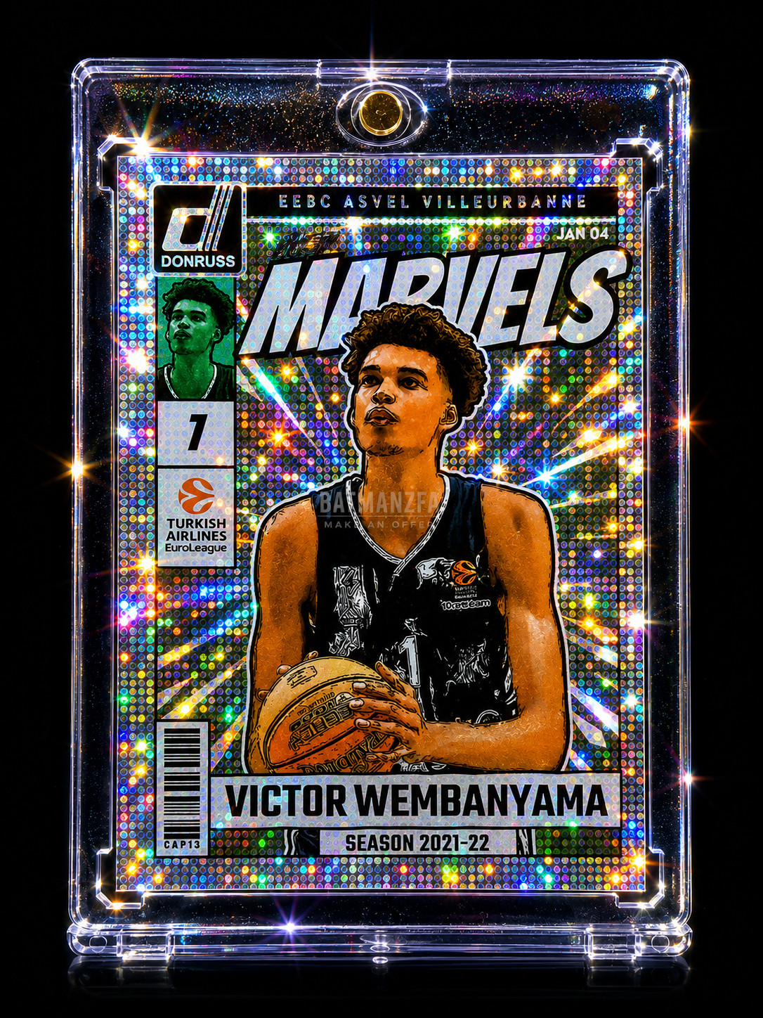 VICTOR WEMBANYAMA SILVER DISCO REFRACTOR RARE ROOKIE Uniform Card Spurs GOAT