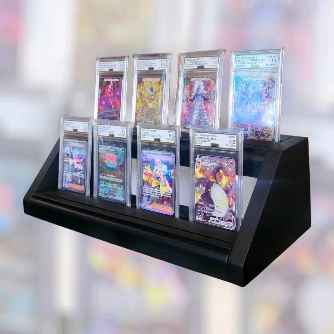 Graded card/toploader display stand 2-tier, Holds Up To 8 Graded Slabs, PSA,CGC.