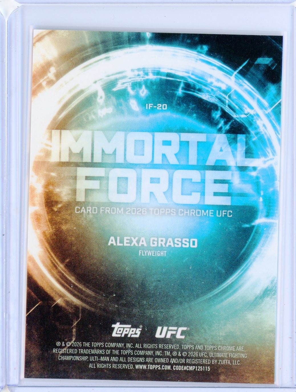 2026 Topps Chrome UFC ALEXA GRASSO Immortal Force Case Hit Insert SSP