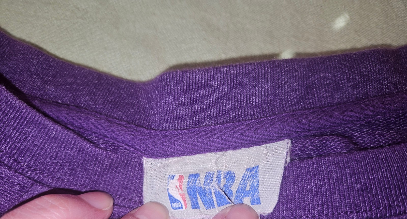 LAKERS NBA Size Small Purple Pull Over Sweatshirt Long Sleeve Cotton Polyester