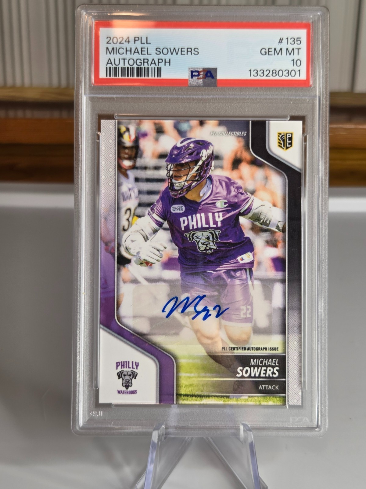 Premier Lacrosse League – 2024 PLL – Michael Sowers – #135 Base Auto PSA 10