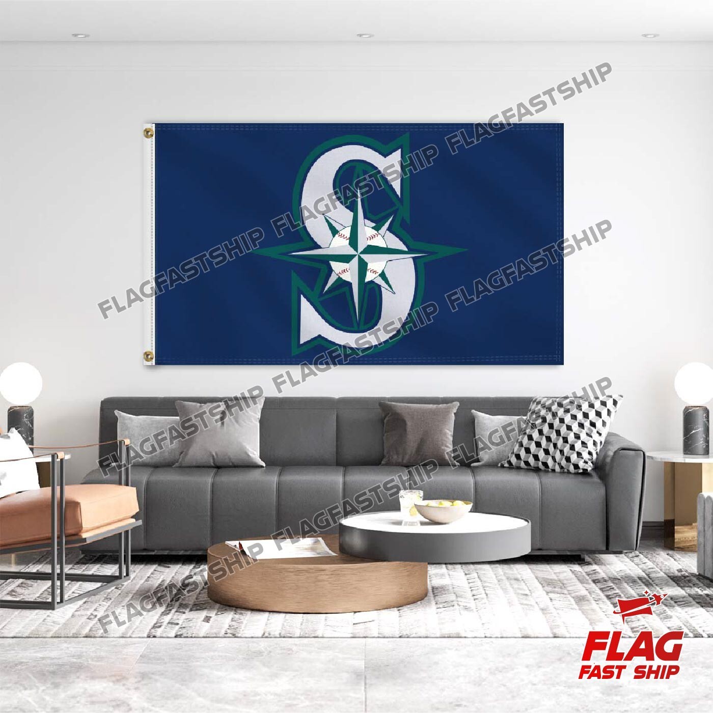 Seattle Mariners 3×5 ft Flag Banner MLB World Series Vintage FREE Shipping