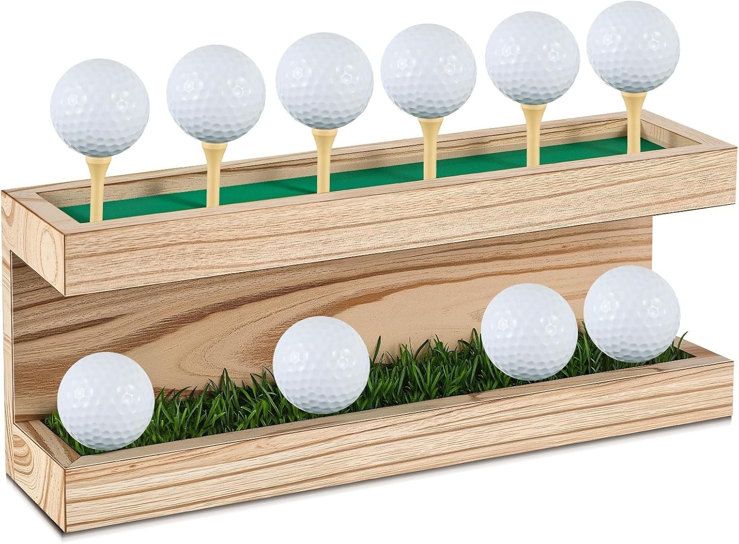 12.5 x 3 Inch Rustic Golf Ball Holder，Wall Mounted Vintage Display Stand Floatin