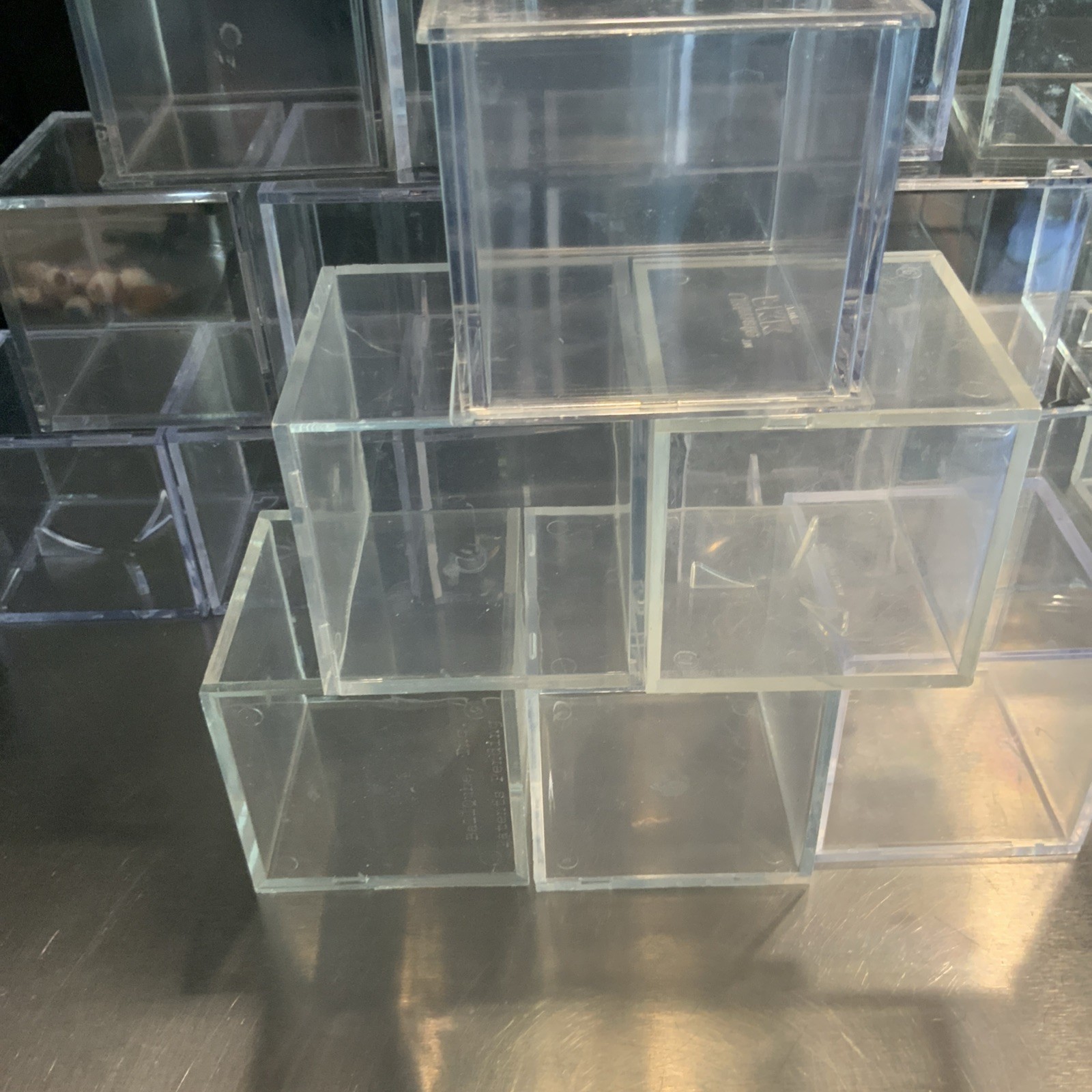 27 Used Baseball Display Cubes Various Styles Plastic