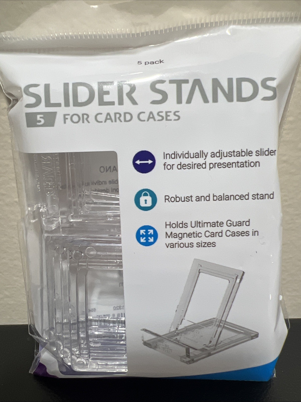 NEW Ultimate Guard Adjustable Slider Stands For Card Cases Sturdy Design -5 Pack