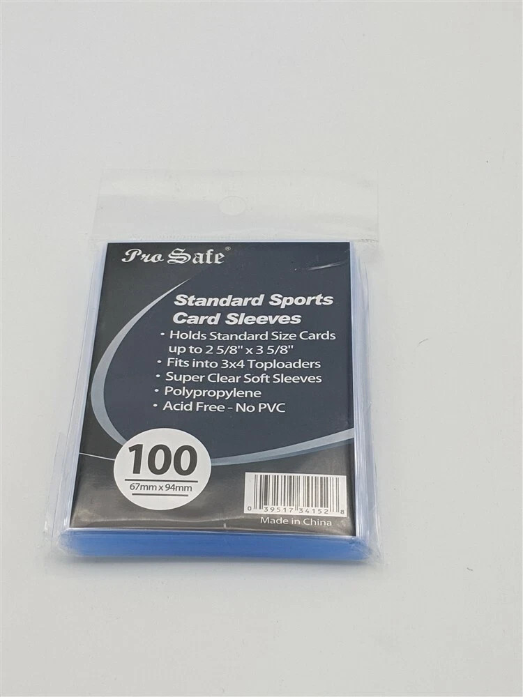 *BRAND Pack of 100 Pro Safe Standard Sports Trading Card Soft Clear Poly Sleeves
