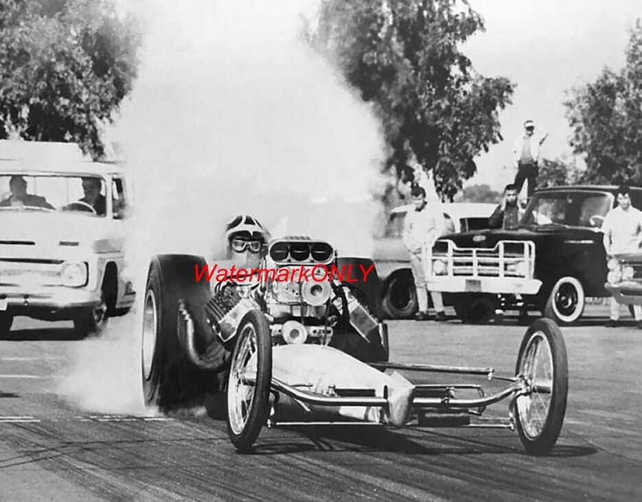 “Unknown” Mid ’60’s BLOWN Front Engine “SlingShot” Top Fuel Dragster PHOTO! #20