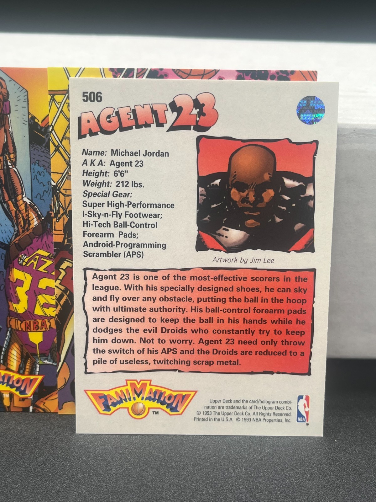 1992-93 UPPER DECK FANIMATION- Complete 5 Card Set JORDAN & BIRD MUTOMBO MALONE